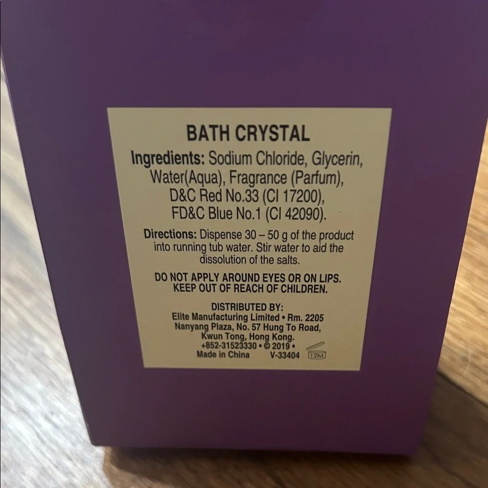 Natural Aromatic Lavender Bath Crystal - Purple NWT